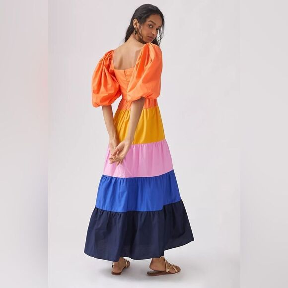 Farm Rio x Anthropologie tiered color locked maxi dress - Picture 3 of 3